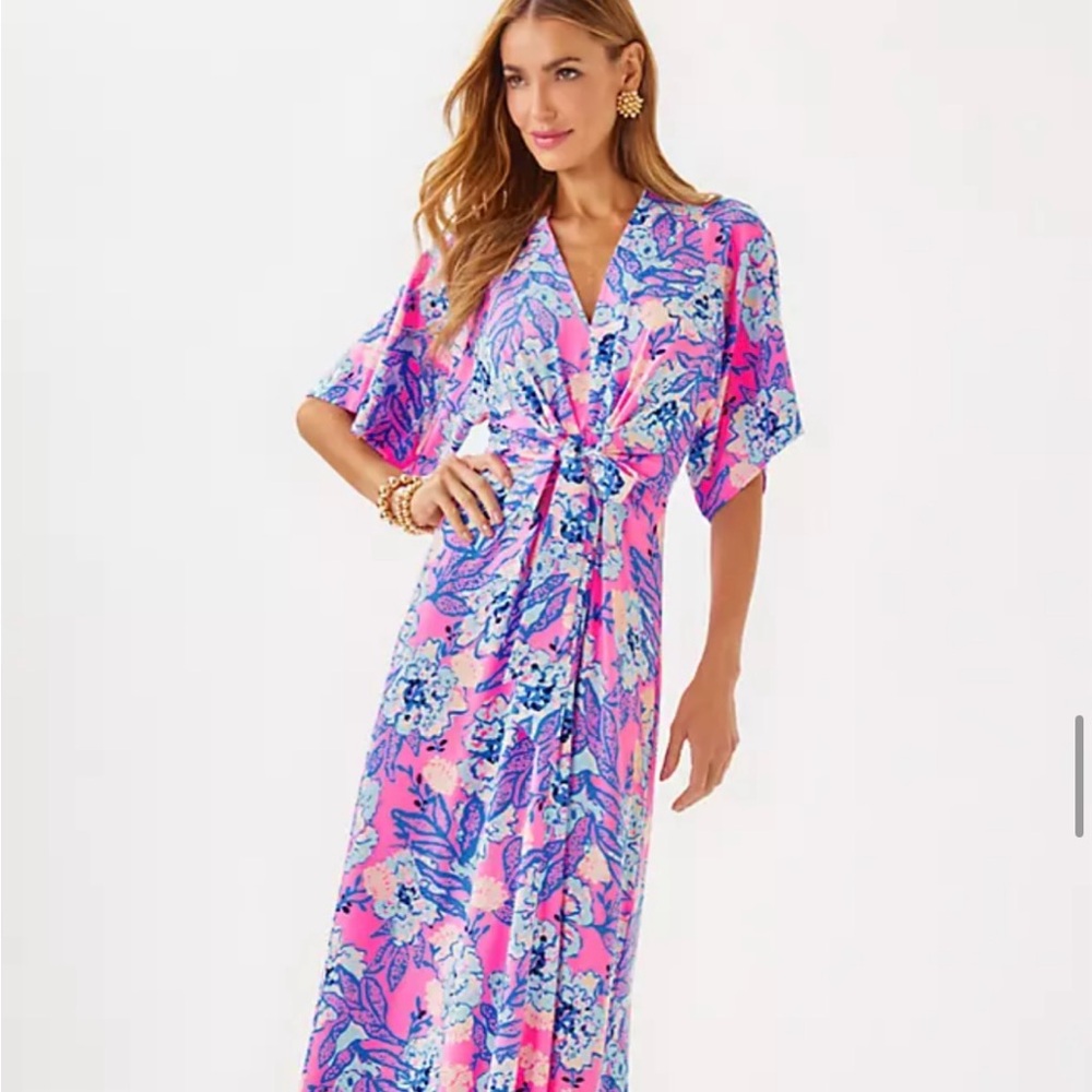 Lilly Pulitzer Pink and Blue Patterned Dress maxi dress